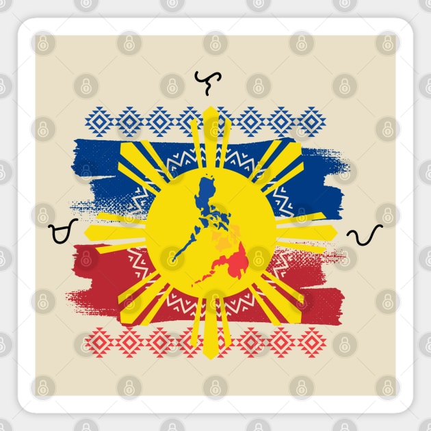 Philippine Flag Baybayin word Malaya (Freely) Magnet by Pirma Pinas